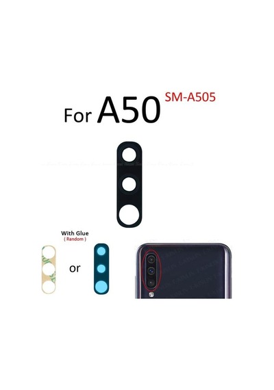 Tkgz Samsung Uyumlu Galaxy A50 Arka Kamera Camı Lens Yapışkanlı
