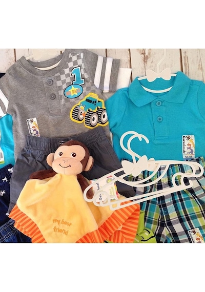 Morpanya Sweet 12 Adet Beyaz Bebek Elbise Askısı Fiyonklu Kelebek Bebek Ço Beyaz