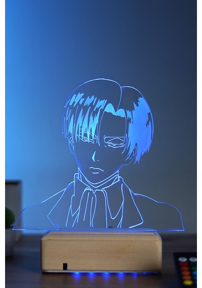 Attack On Titan Levi Ackerman 16 Renk Anime Gece Lambası
