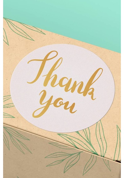 Thank You Renkli Yuvarlak Teşekkür Etiketi Sticker 3x3cm St2086 Çok Renkli