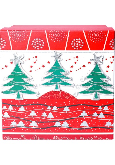 Yılbaşı Çam Ağacı Motifli Hediye Kutusu 10x7 Cm