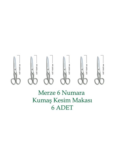 Merze 6 Numara Vidalı Nikel Kaplama Terzi Kumaş Kesim Makası