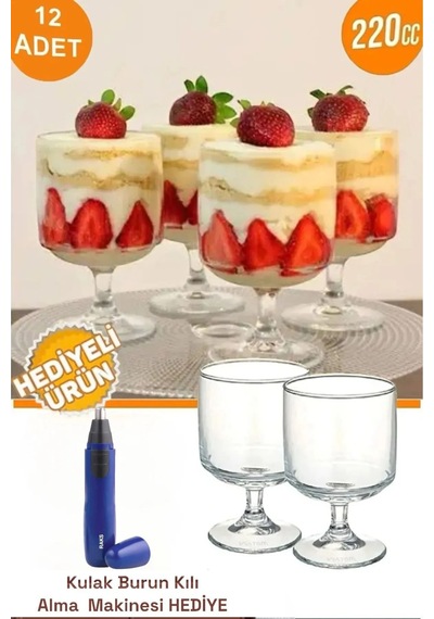 Viatom Magnolia Tatlı Bardağı 12'lı Puding Kase Cam Değil +burun