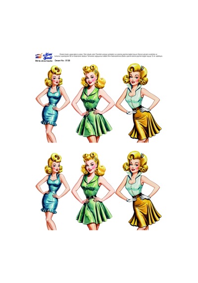 Mavi Sanat Ütü İle Rub On Transfer Kağıdı A4 Model No: 0136