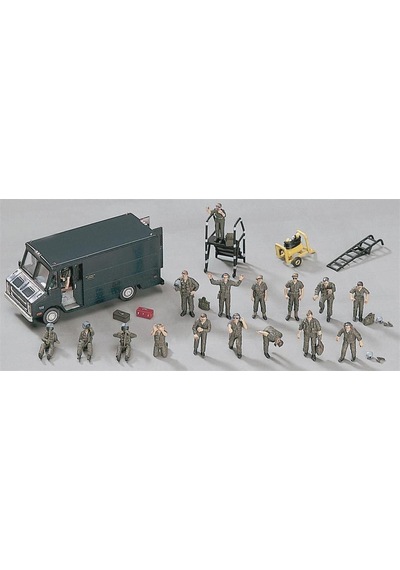 Hasegawa X72-7 35007 1/72 Ölçek, Us Pilot Ve Yer Ekibi Figürleri, Plastik Model Kiti-27624