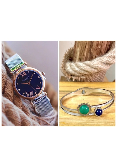 Ferrucci Frc92789 Çelik Kadın Kol Saati+çelik Kelepçe Hediye