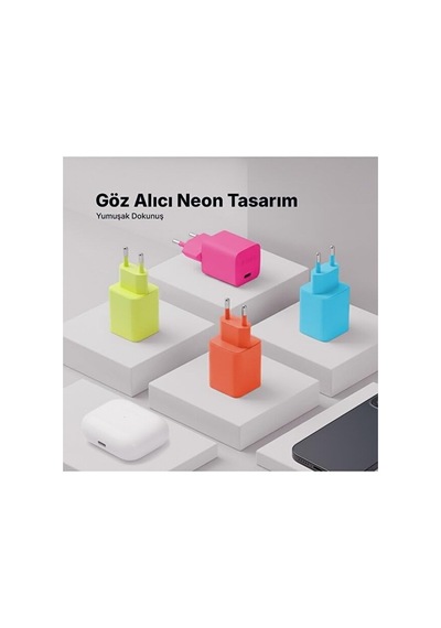Special Collectıon Smartcharger Pro Gan 20w Pd Seyahat Hızlı Şarj Aleti + Usb-c - Usb-c 3a Kablo 1.2
