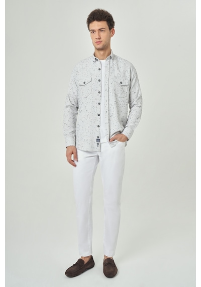 Bisse Erkek Regular Fit Paşa Yaka Uzun Kollu Spor Gömlek Laci Gm23y231073 D39 Lacivert
