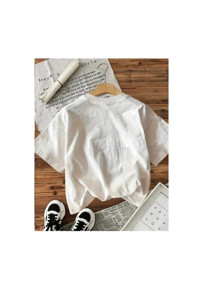 Herkesemoda Baskılı Basic T-shirt Beyaz