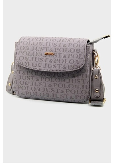 Just Polo Kadın Su Geçirmez Ayarlanabilir Askılı Lüks El & Omuz Çantası Shoulder Bag Ebat: 25 X 15 Cm Gri