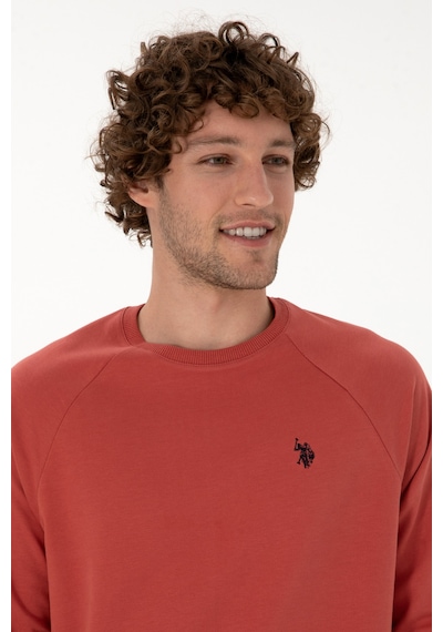 U.S. Polo Assn. Erkek Regular Fit Bisiklet Yaka Gül Kurusu İnce Basic Sweatshirt 50313752-VR026