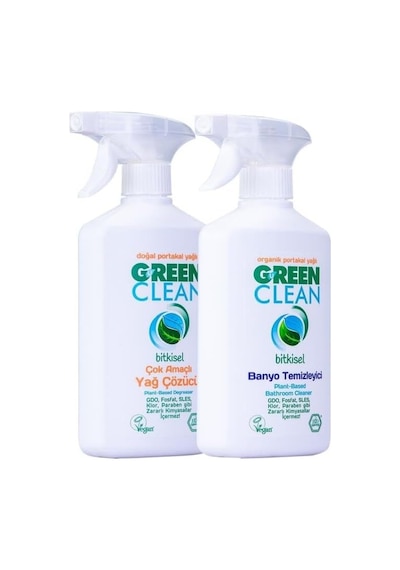 Green Clean Bitkisel Yağ Çözücü 500 Ml Ve Banyo Temizleyici 500 Ml Set Diğer