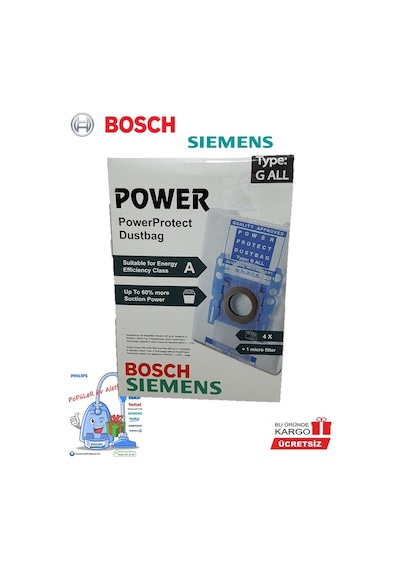 Profilo Uyumlu Vz51Pt1Afg Elektrikli Süpürge Toz Torbası (Power Series) (427567912)