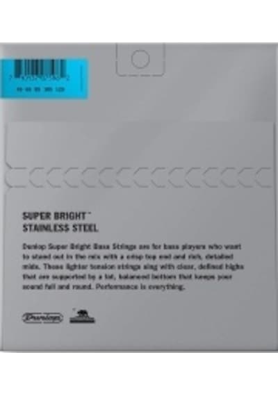 Jim Dunlop Dbsbs45125 Super Bright Stainless Steel 5 Telli Bas Gi