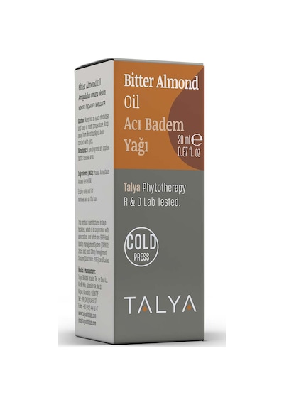 Talya Soğuk Sıkım %100 Saf ve Doğal  Acı Badem Yağı 20 ML