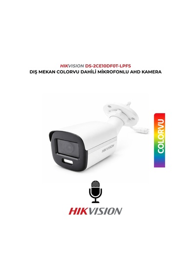 Ds-2ce10df0t-lpfs 2mp Gece Renkli Mikrofonlu Bullet Kamera