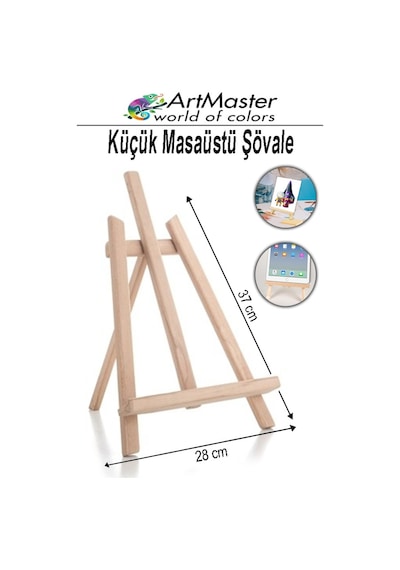 Masaüstü Küçük Şövale 28x37 Cm 1 Adet Küçük Şövalye Sanatsal Tuval Resim Tutucu Sergi Çam Ağacından İmal Edilmiştir