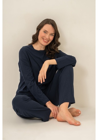 Pierre Cardin Kadın Lacivert Uzun Kol Pijama Takım Pc9304-s-v2 Pc9304-s-v2