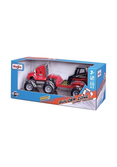 Maisto Builder Zone Taşıyıcı Tır Seti - Kırmızı Tır Çok Renkli