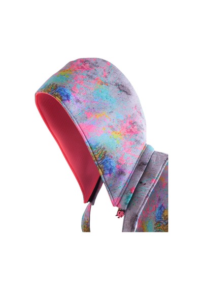 Unisex Çocuk Su Geçirmez Pollock Desenli Çıkarılabilir Kapüşonlu Sırt Çantası Pembe