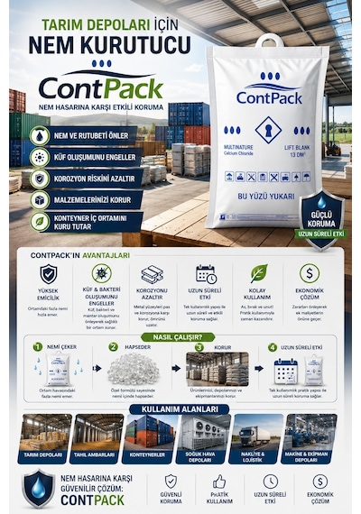 Contpack Askısız Konteyner Depo Nem Alıcı Rutubet Engelleyici