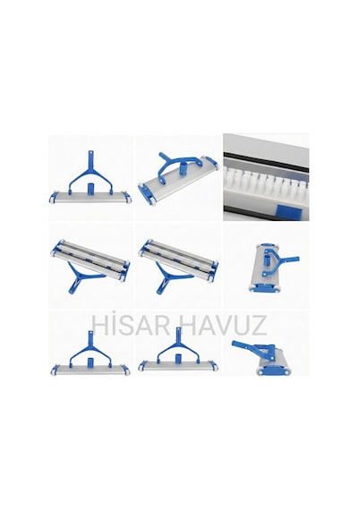 Hisar Havuz Alüminyum Havuz Süpürgesi - 2 İnç Vakum Bağlantılı, 45 Cm Genişlik - Lüks Havuz Temizleme Aparatı Tekerlekli Ve Klipsli