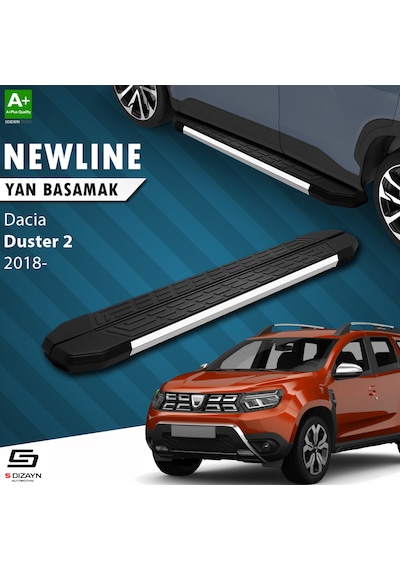 S-dizayn Dacia Duster 2 Newline Krom Yan Basamak 183 Cm 2018-2023 A+ Kalite