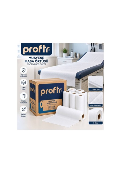 Mavi Beyaz Proftr Muayene Masa Örtüsü Çift Katlı 6x50 Mt - 938854501