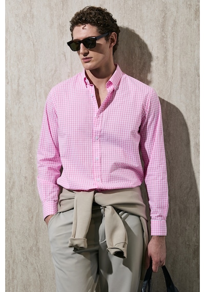 Lufian Marco Erkek Basic Gömlek Regular Fit Pembe Pembe 111010653100800 Pembe