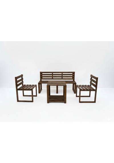 Ahşap Bahçe/balkon Oturma Takımı Kahverengi
