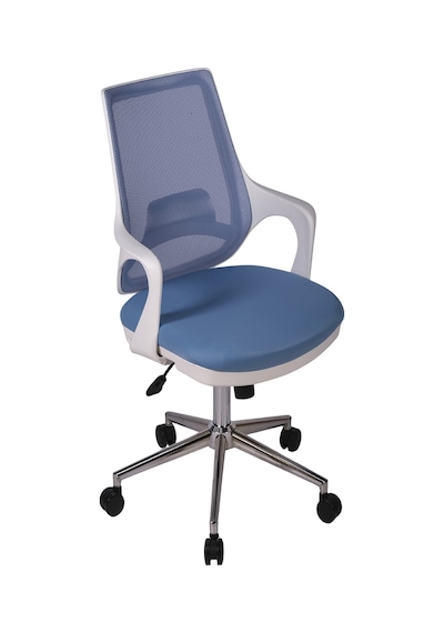 Ofisbazaar Buya Beyaz Fileli Çalışma Koltuğu Ergonomik Şef Ve Toplantı Koltuğu Açık Mavi Mavi