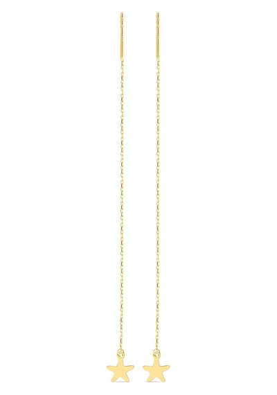 Goldkupe 14 Ayar Altın Yıldız Sallantı Zincir Tek Küpe 0,62 Gr-6622