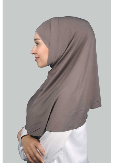 Altobeh İkili Set Pratik Eşarp Hazır Türban Ve Hijab Tesettür Bonesi Koyu Vizon
