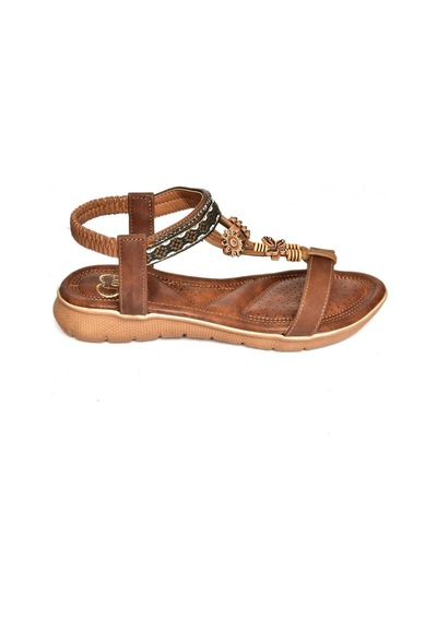Fox Shoes S258015209 Taba Alçak Tabanlı Kadın Sandalet Taba