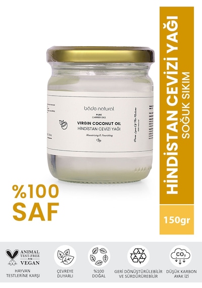Bade Natural Saf Soğuk Sıkım Hindistan Cevizi Yağı 150 G
