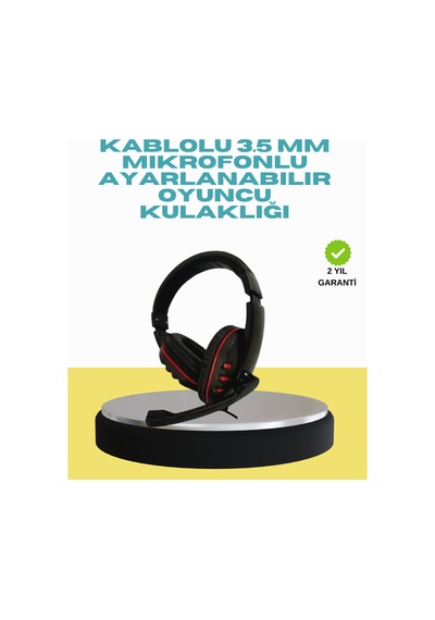 Kırmızı Işıklı Oyun Kulaklığı Kablolu Mikrofonlu Profesyonel Kırmızı Işıklı Kulaklık