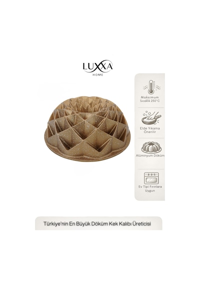 Diamond Döküm Kek Kalıbı 24cm Gold Gold