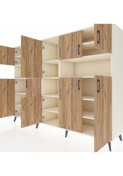Hyperion Dolap 14 Raflı 10 Kapaklı 220x44x163 Aytaşı-çam/aytaşı Aytaşı-çam/aytaşı
