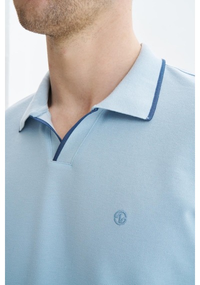 AR-MA Arma Erkek Regular Fit Basic % 100 Pamuk Pike Polo Yaka Tişört Y29374353802 Mavi