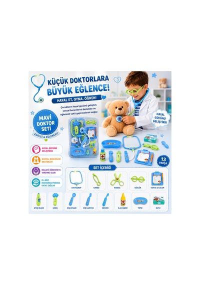 Oyuncak Doktor Seti - 2 Farklı Renk Seçenekli Eğitici Sağlık Ve Doktorluk Evcilik Oyuncak Seti 2li Set Pembe , Mavi - 893289425 Oyuncak Doktor Seti - 2 Farklı Renk Seçenekli Eğitici Sağlık Ve Doktorluk Evcilik Oyuncak Seti 2li Set Pembe , Mavi - 893289425