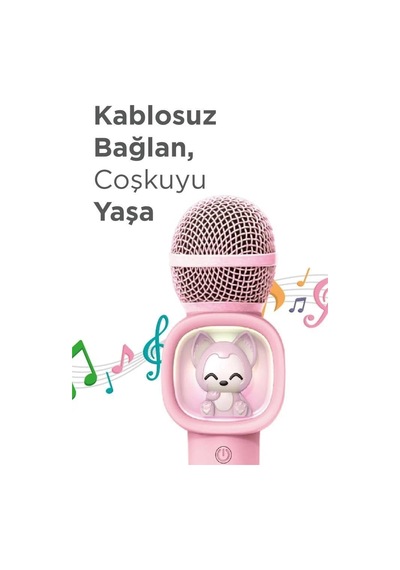Özel Seri Kıdmıc-07 Pembe Kablosuz Ses Şarkı Eğlencesi Oyun Aleti