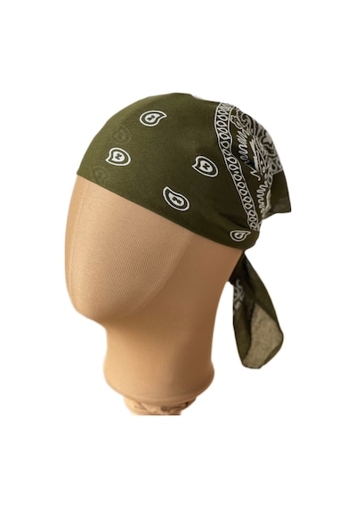 Pamuklu Klasik Desen Unisex Bandana Renkli Bandana Etnik Desenli A Kalite Bandana Haki