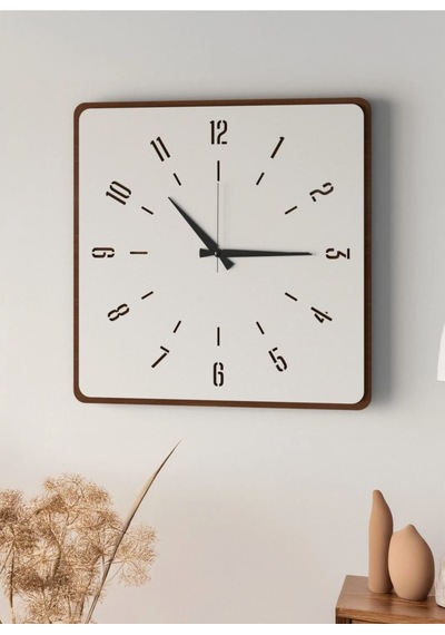 Modern Ahşap Duvar Saati Sağlam Çok Şık Ve Birarada..no:42 Çok Rekli