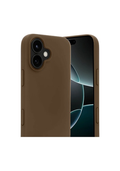 iPhone Uyumlu 17 First Silikon - Kahverengi Düz Renkli