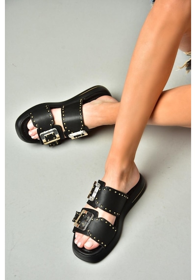 Fox Shoes S518106509 Siyah Kadın Terlik Siyah
