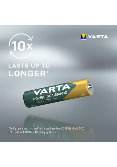 Varta Power On Demand Rech.aaa 1000mah 2x8 Foil