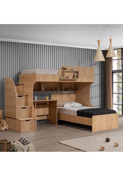 Ranza, Aura Ranza Karyola Masa 3 Kapaklı Dolap + 2 Comfort Yatak 90 X 190 CM