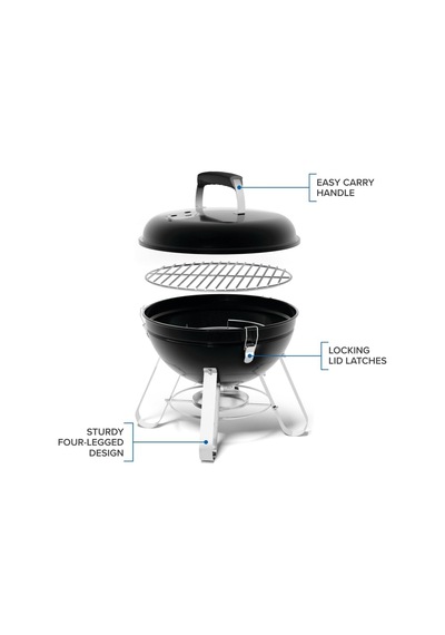 Tr Legend 14 İnç Taşınabilir Kömür Kettle Izgara, Siyah, Krom Kaplama Pişirme Izgarası Diğer