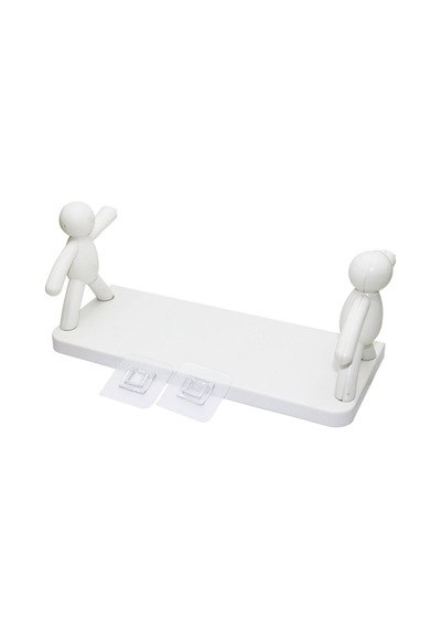 Baysa-1124 Beyaz 13.5x33cm Rambo Manken Tutacaklı Plastik Etajer