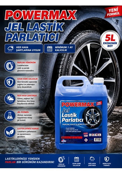Powermax Jel Lastik Parlatıcı 5 L Araç Lastik Bakım Ürünü